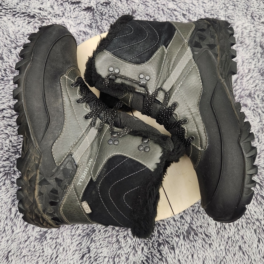 Merrell Winter Boots Womens Size 8 Black Snow Fleece Lined Insulated Waterproof - Picture 5 of 9